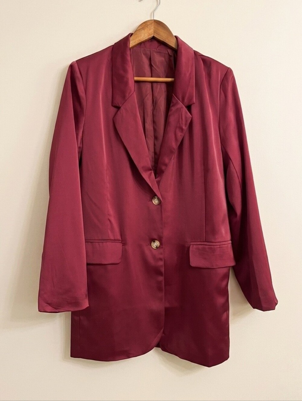 Glam Satin-Finish Button Front Blazer - Size Small - NWT - Picture 2 of 4
